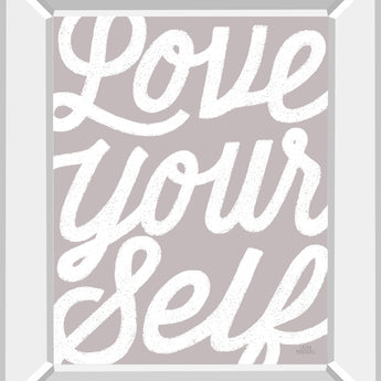 Positivity VIII By Laura Marshall - Mirror Framed Print Wall Art - Pearl Silver