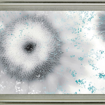 Frosted Petal Burst - 28" x 34" Framed Wall Art - Gray