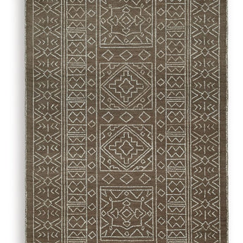 Merrittman - 5' x 7' Rug - Brown / Ivory