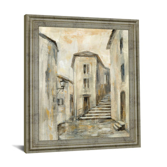 Golden Alleyway - 28" x 34" Framed Wall Art - Beige