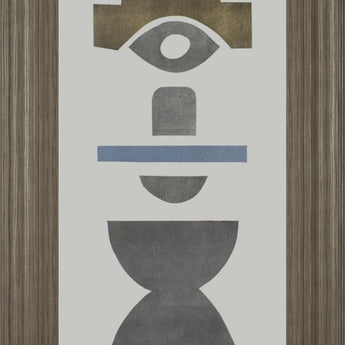 18x42 Neutral Totems V By Rob Delamater - Dark Gray