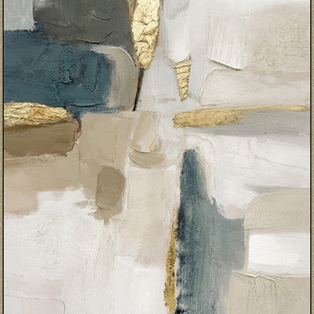 Gilded Cadence II - 35 X 47 - Hand-Embellished Canvas In Frame - White