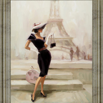 Chic Stroll - 28" x 34" Framed Wall Art - Beige