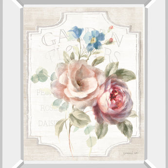 Cottage Garden IV On Wood By Danhui Nai - Mirror Framed Print Wall Art - White