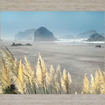 Golden Reeds Vista - 28" x 34" Framed Wall Art - Beige