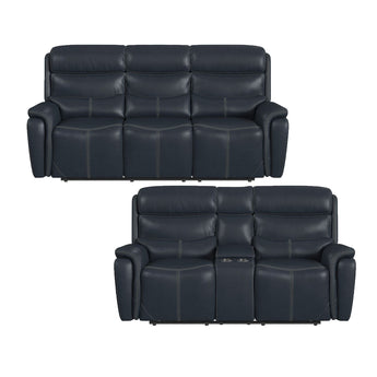 Aruba - Juego de sala de estar de 2 piezas (sofá y loveseat) - Pebble Navy
