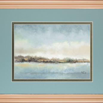 Calm Horizon By Tita Quintero - Framed Print Wall Art - Blue