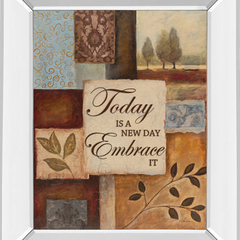 New Day By Dee Dee - Mirror Framed Print Wall Art - Light Brown