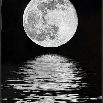 Moonlit Resonance - 32 X 48 - High Gloss Canvas In Frame - Black