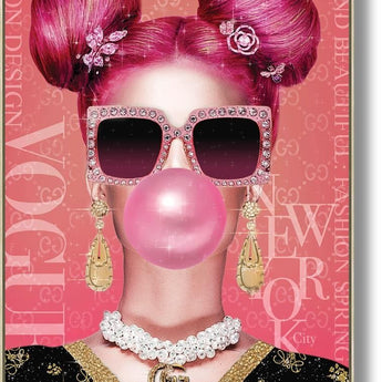 Bubblegum Diva Chic - 32" x 47" Framed Wall Art - Pink