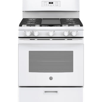 GE 30" Freestanding Gas Range, White - JGBS66DEKWW