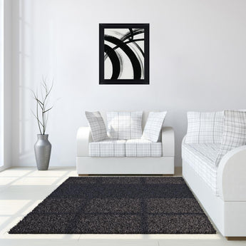 Ebony Arc - 28" x 34" Framed Wall Art - Dark Gray