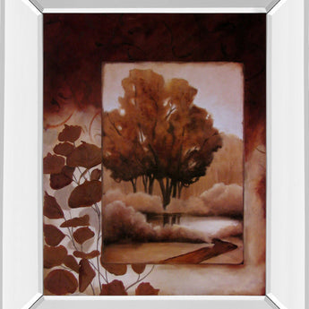 Fall Vignette I By Carol Robinson - Mirror Framed Print Wall Art - Dark Brown