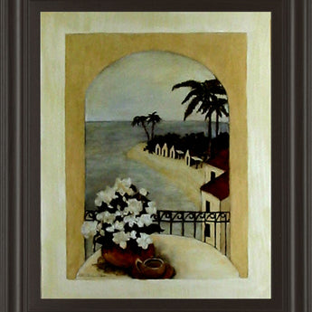 Tropical Moon By Ruane Manning - Framed Print Wall Art - Beige