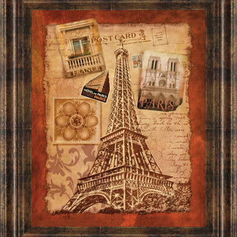 Memories Of Paris By Conrad Knutsen - Framed Print Wall Art - Light Brown