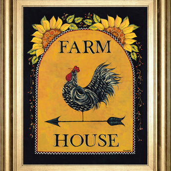 Sunny Farmhouse By Lisa Hillker - Framed Print Wall Art - Orange