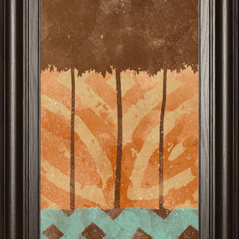 Tribal Trio Il By Alonzo Saunders - Framed Print Wall Art - Light Brown