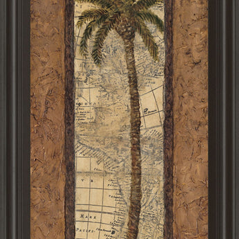 Global View I By Charlene Olson - Framed Print Wall Art - Dark Brown