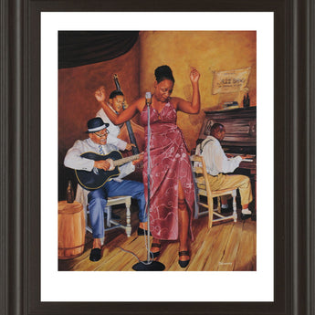 Jazz Vocals - Framed Print Wall Art - Light Brown