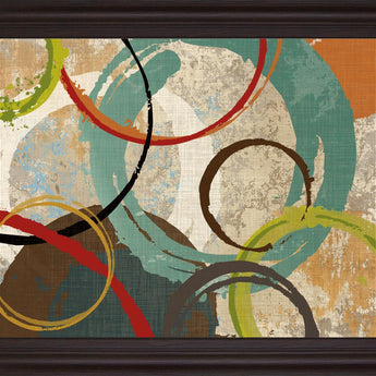Whirlwind Echoes - 28" x 34" Framed Wall Art - Dark Brown