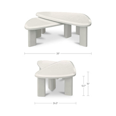 Sophie - Outdoor Nesting Table Set - Cream Lacquer / Beige