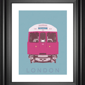 London Transport 3 By Ben James - Framed Print Wall Art - Purple