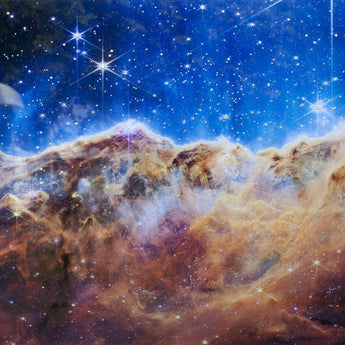 Tempered Glass With Foil & Rhinestones - James Webb Carina Nebula I - Blue