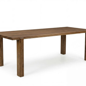 Silver - Rectangular Dining Table - Brown