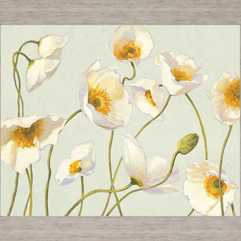 Golden Poppy Whimsy - 28" x 34" Framed Wall Art - Beige