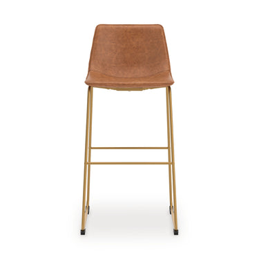 Ciabori - Tall Upholstered Barstool (Set of 2) - Brown / Gold