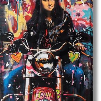 Graffiti Rider - 32" x 47" Framed Wall Art - Black