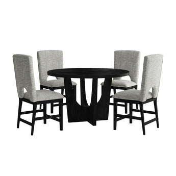 Oregon - Juego de comedor de 5 piezas (mesa redonda y cuatro sillas)