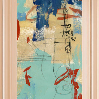 Composition 4a By Melissa Wang - Framed Print Wall Art - Light Blue