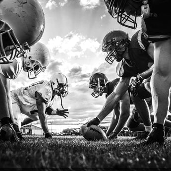 "Gridiron Clash" Gloss Canvas - Black / White
