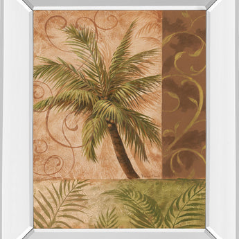 22x26 Tropical Breeze I By Vivian Flasch - Mirror Framed Print Wall Art - Light Brown