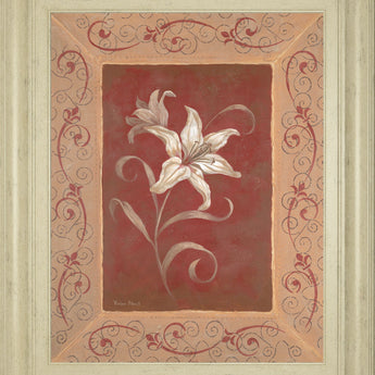 Amanda's Lily By Vivian Flasch - Framed Print Wall Art - Red