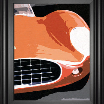 Ferrari Classic By Malcolm Sanders - Framed Print Wall Art - Orange