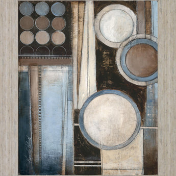 Circles in Mist - 28" x 34" Framed Wall Art - Beige