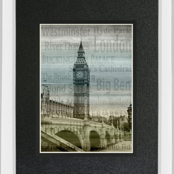 Big Ben By Alan Lambert - Mirror Framed Print Wall Art - Black