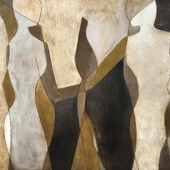 84x56 Hand Painted Textured Canvas - Beige