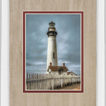 Pigeon Point Lighthouse By Cahill M. Mirrored Frame - Blue