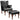 Roberts - Upholstered Wingback Chair And Ottoman Set - Black
