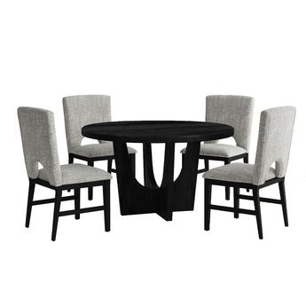 Oregon - Juego de comedor de 5 piezas de altura estándar (mesa redonda y cuatro sillas)