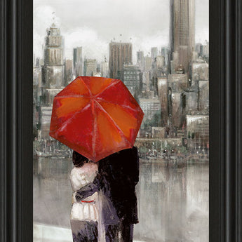 New York Stroll By Ruanne Manning - Framed Print Wall Art - Gray