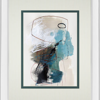 In The Middle I By Barnes Mirrored Frame - Beige