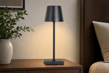 "Eclipse Aura I" Rechargeable LED Metal Accent Lamp (Set of 2) - Black