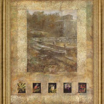 Tuscan Terrace Montage - 28" x 34" Framed Wall Art - Light Brown