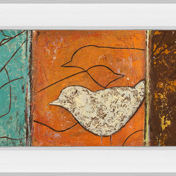 Lovely Birds I By Patricia Pinto - Mirror Framed Print Wall Art - Dark Brown