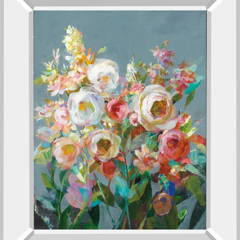 Joy Of The Garden I By Danhui Nai - Mirror Framed Print Wall Art - Blue