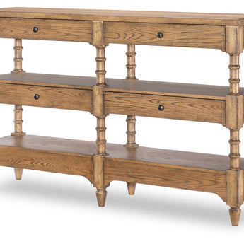 Vintage Market - Turned Leg Console Storage Table 4 Drawer